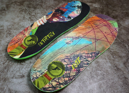 Angled top view of Kingfoam Orthotic Elite Insoles in Paul Hart Early Worm